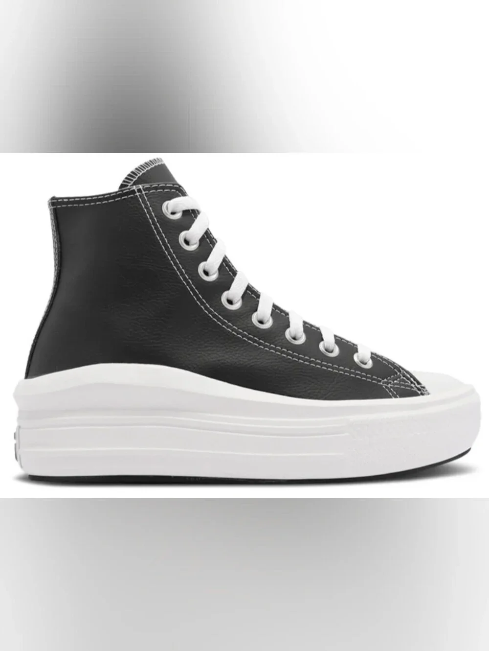 Chuck Taylor All Star Move Platform High 'Leather Black' Sneakers Size 7 Box